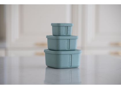 KikkaBoo Sada boxů na svačinu 3 ks Platinum Silicone Sage