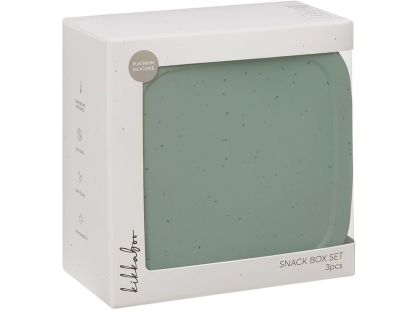 KikkaBoo Sada boxů na svačinu 3 ks Platinum Silicone Sage