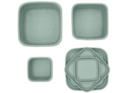 KikkaBoo Sada boxů na svačinu 3 ks Platinum Silicone Sage