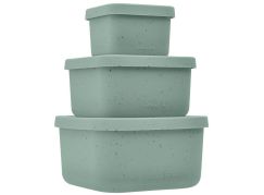 KikkaBoo Sada boxů na svačinu 3 ks Platinum Silicone Sage