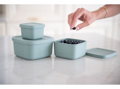 KikkaBoo Sada boxů na svačinu 3 ks Platinum Silicone Sand