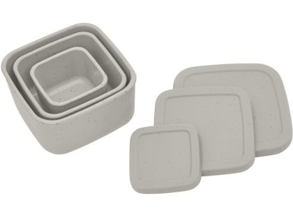 KikkaBoo Sada boxů na svačinu 3 ks Platinum Silicone Sand