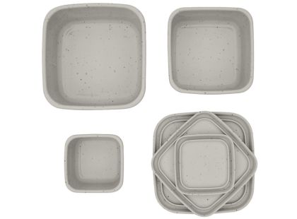 KikkaBoo Sada boxů na svačinu 3 ks Platinum Silicone Sand