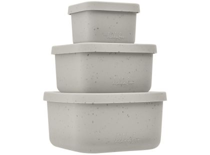 KikkaBoo Sada boxů na svačinu 3 ks Platinum Silicone Sand
