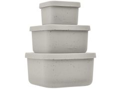 KikkaBoo Sada boxů na svačinu 3 ks Platinum Silicone Sand