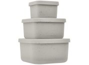 KikkaBoo Sada boxů na svačinu 3 ks Platinum Silicone Sand