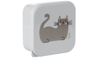 KikkaBoo Sada boxů na svačinu 4 ks Kitty Cat Grey