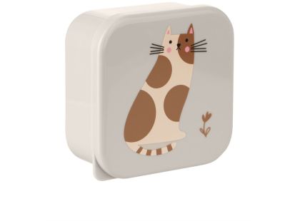 KikkaBoo Sada boxů na svačinu 4 ks Kitty Cat Grey