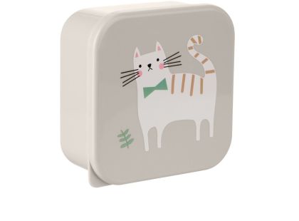 KikkaBoo Sada boxů na svačinu 4 ks Kitty Cat Grey