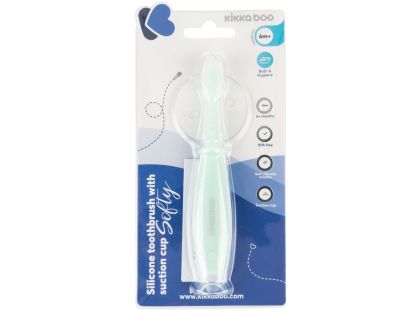 KikkaBoo Silikonový kartáček s přísavkou Softy Mint