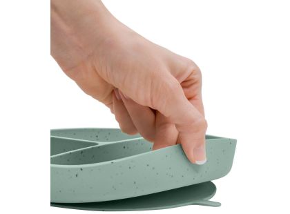 KikkaBoo Talíř dělený s přísavkou Platinum Silicone Sage