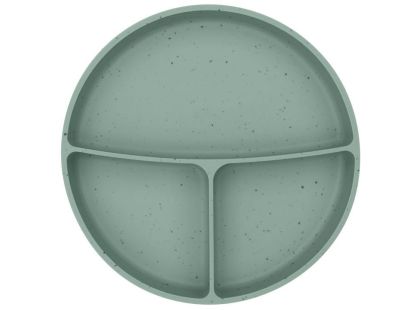 KikkaBoo Talíř dělený s přísavkou Platinum Silicone Sage