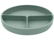 KikkaBoo Talíř dělený s přísavkou Platinum Silicone Sage