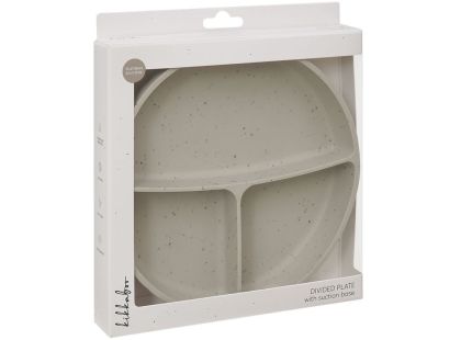 KikkaBoo Talíř dělený s přísavkou Platinum Silicone Sand