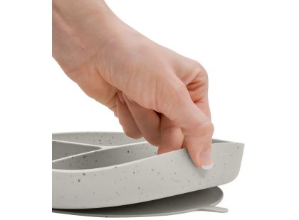 KikkaBoo Talíř dělený s přísavkou Platinum Silicone Sand