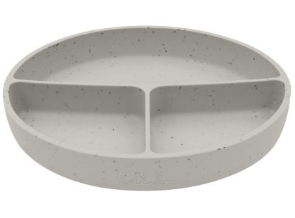 KikkaBoo Talíř dělený s přísavkou Platinum Silicone Sand