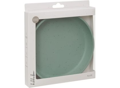 KikkaBoo Talíř Platinum Silicone Sage