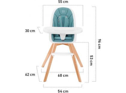 Kinderkraft Židlička jídelní 2 v 1 Tixi turquoise