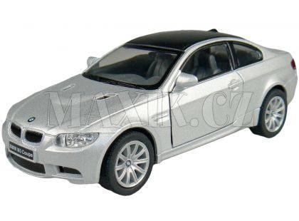 Kinsmart Auto BMW M3 Coupe na zpětné natažení 13cm - Stříbrná
