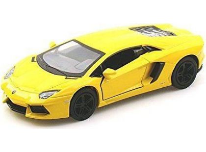 Kinsmart Auto Lamborghini na zpětné natažení 13 cm  Aventador žluté 1:36