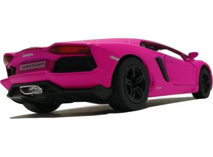 Kinsmart Auto Lamborghini na zpětné natažení 13 cm Aventador růžové 1:36