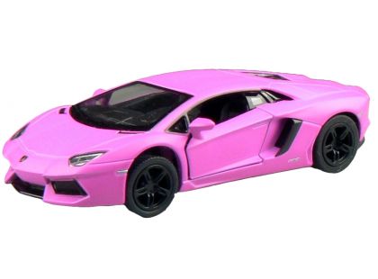 Kinsmart Auto Lamborghini na zpětné natažení 13 cm Aventador růžový