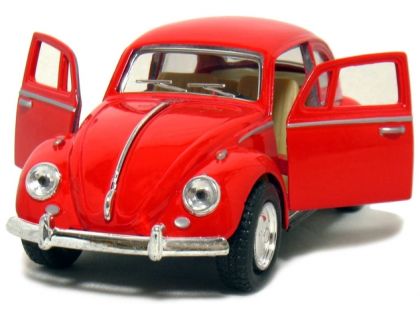 Kinsmart Auto Volkswagen Beetle na zpětné natažení 13cm - Červená