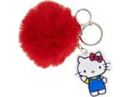 Klíčenka Hello Kitty s chlupatou bambulkou