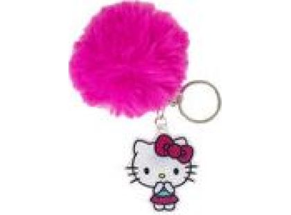 Klíčenka Hello Kitty s chlupatou bambulkou