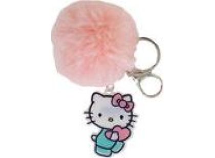 Klíčenka Hello Kitty s chlupatou bambulkou