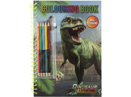 Kniha omalovánek + samolepky Dinosauři