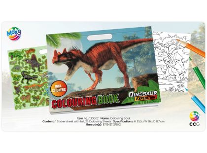 Kniha omalovánek Dino se samolepkami