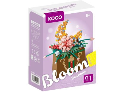 KOCO Stavebnice mini KOCO Květina v kabelce plast 245ks v krabičce 11x15x6cm