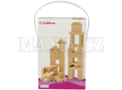 Kostky dřevěné přírodní 50 dílů