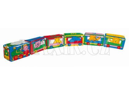 Kostky látkové vláček 6 vagónků(kusů) 60cm