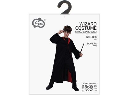 Kostým Čaroděj černo-červený 110-120 cm