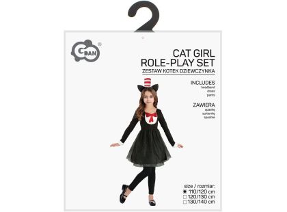 Kostým Černá kočička 130-140 cm
