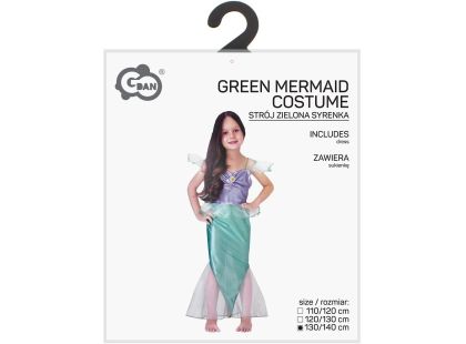 Kostým Mořská víla zelený 130-140 cm