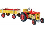 Kovap Traktor Zetor s valníkem červený kovové disky
