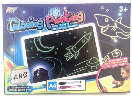 Kreslící tabulka svítící ve tmě