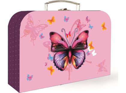 Kufřík lamino 34 cm Motýl Růžový