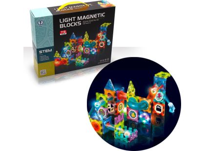 Kuličková dráha magnetická, svítící stavebnice 75 ks - Poškozený obal