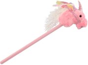 Kůň jednorožec na tyči plyš 80 cm na baterie se zvukem růžový v sáčku