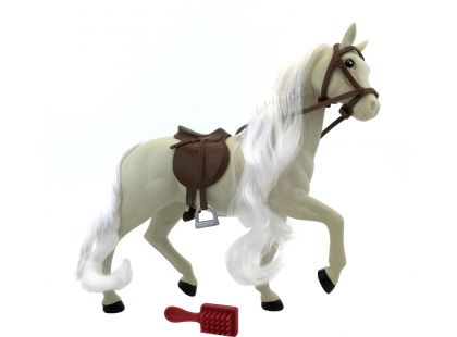 Kůň s hřebenem 18 cm - Bílý
