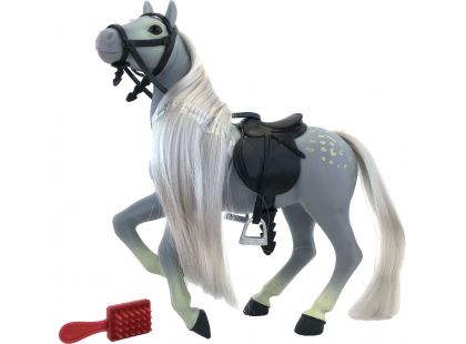 Kůň s hřebenem 18 cm - Šedý