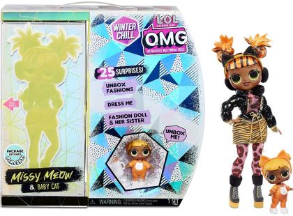 L.O.L. Surprise! OMG Winter Velká ségra Chill Missy Meow Fashion Doll - Baby Cat - Poškozený obal