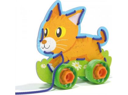 Quercetti Lacing Game lacing animals & wheels – šněrovací zvířátka s kolečky