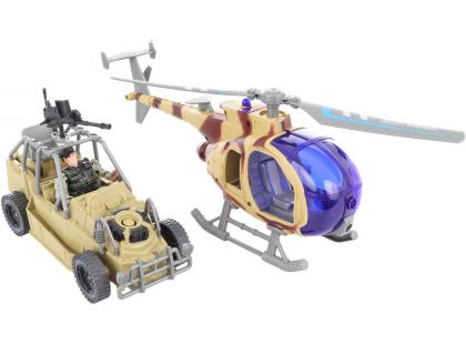 Lamps Vojenská sada s vrtulníkem a autem na baterie