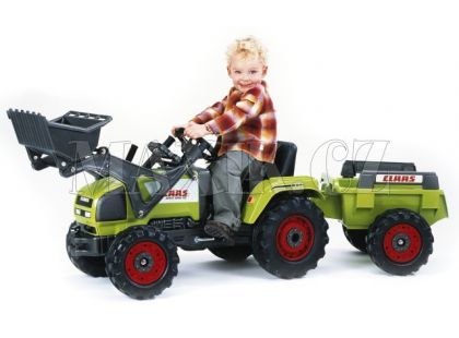 Šlapací traktor CLAAS Ares nakladač+přívěs zelený