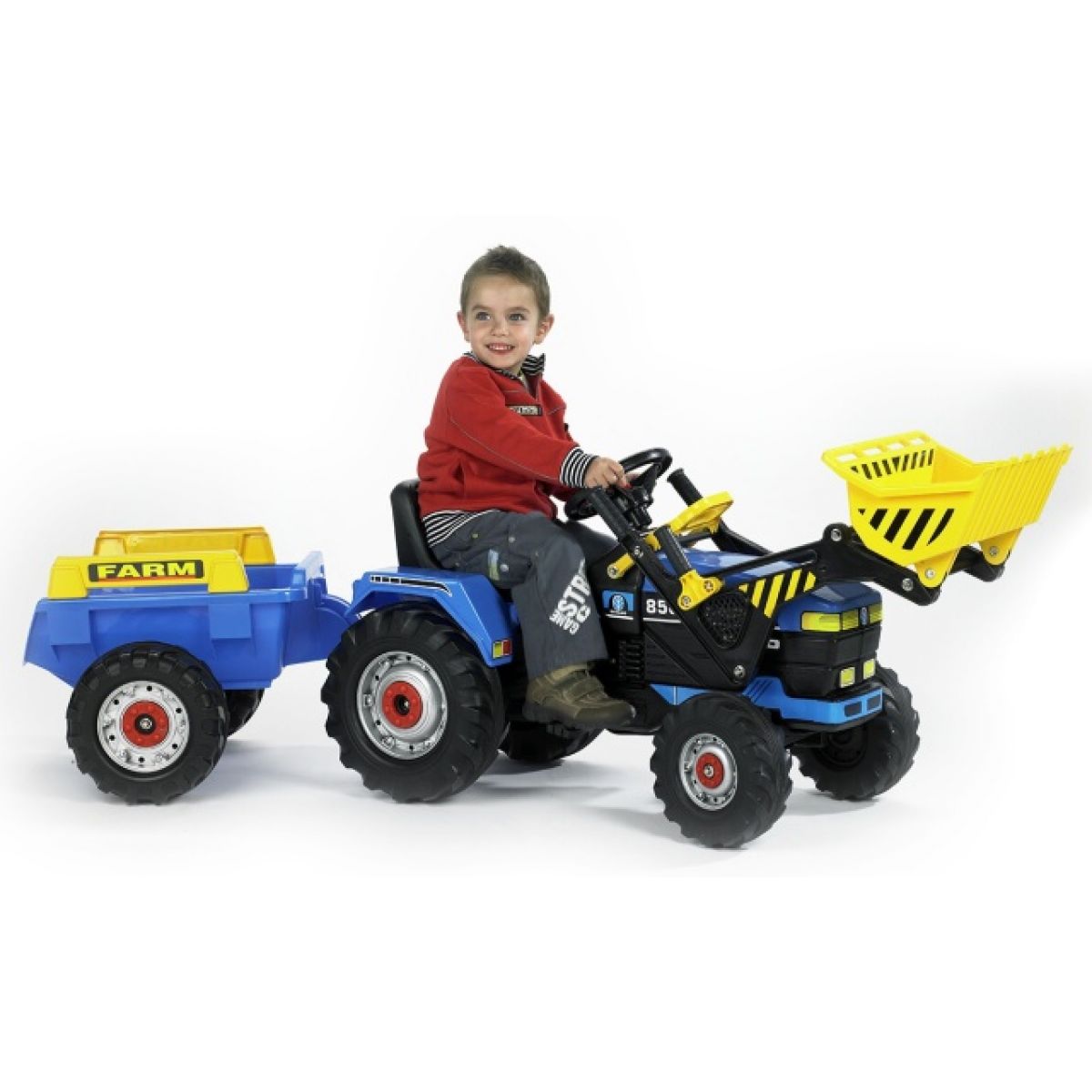 Šlapací traktor FORD 8560 nakladač+přívěs modrý
